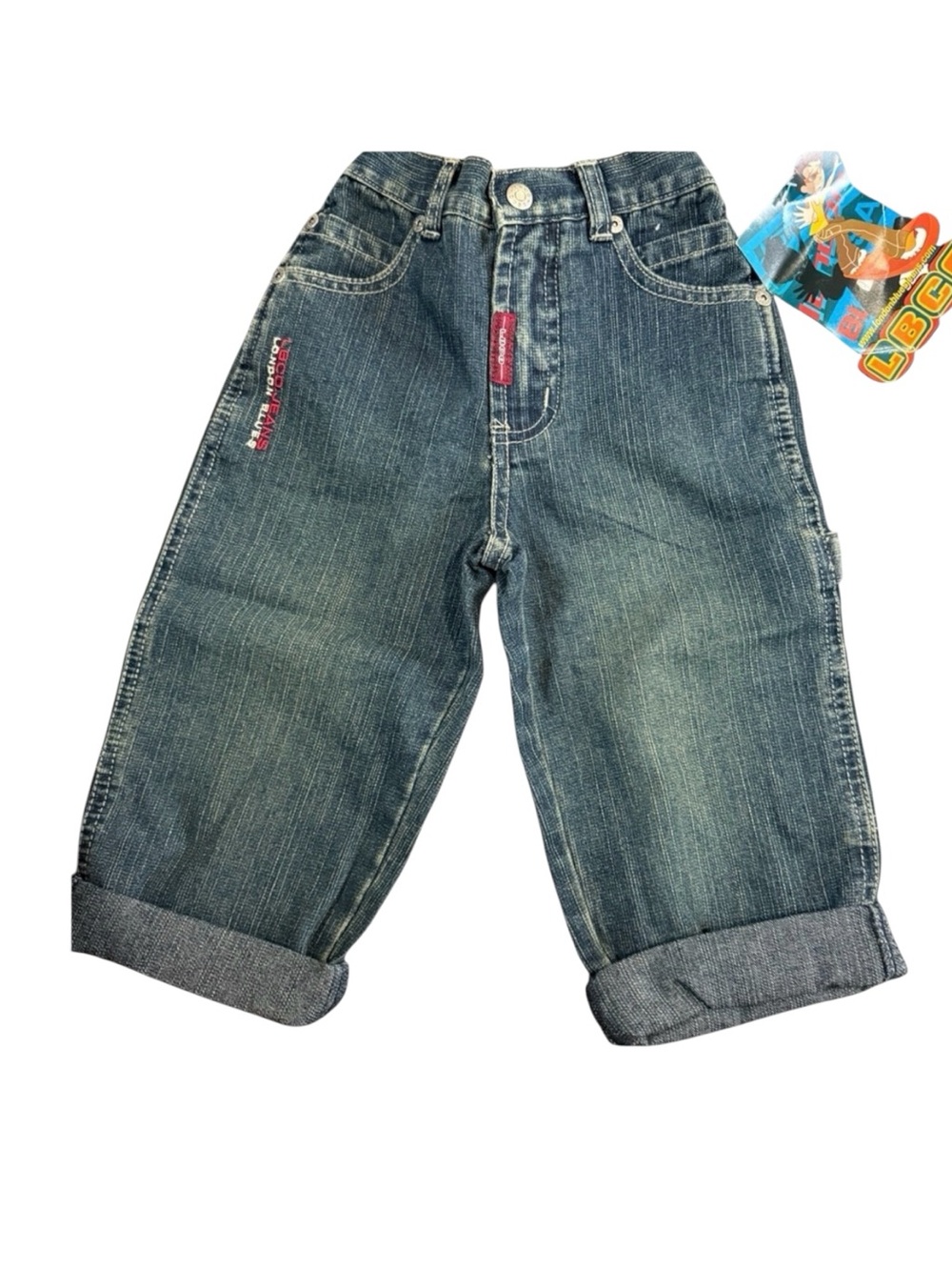 London Blues Jeans, Toddler Barrel Jeans, faded denim, NWTS, size 2/3